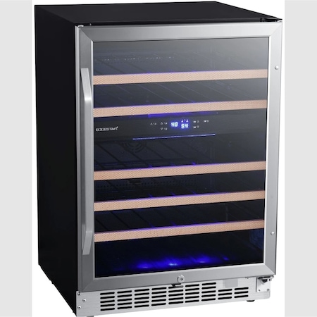 Edgestar 24 Inch Wide 46 Bottle BuiltIn Dual Zone Wine Cooler with Reversible Door and LED Lighting CWR462DZ